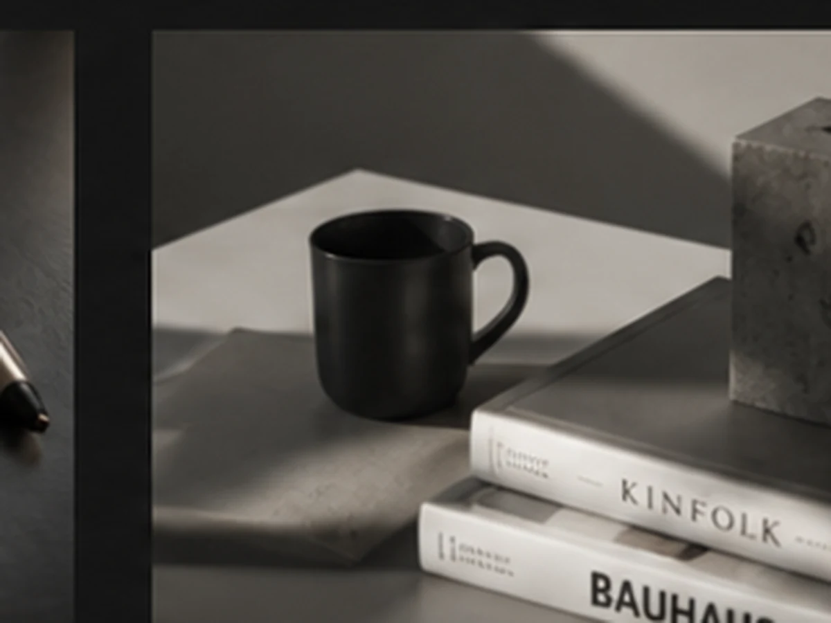 Objects arranged in a considered design composition